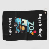 Golf 70e verjaardag naar Golfer met Golf Cart grap Golfhanddoek (Horizontaal)