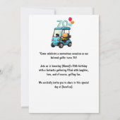 Golf 70e verjaardag naar Golfer met Golf Cart grap Kaart (Achterkant)