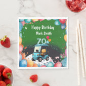 Golf 70e verjaardag naar Golfer met Golf Cart grap Servet (Insitu)