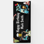 Golf 70e verjaardag naar Golfer met Golf Cart grap Spandoek (Verticaal)