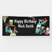 Golf 70e verjaardag naar Golfer met Golf Cart grap Spandoek (Horizontaal)