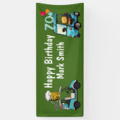 Golf 70e verjaardag naar Golfer met Golf Cart grap Spandoek (Verticaal)