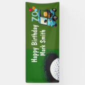 Golf 70e verjaardag naar Golfer met Golf Cart grap Spandoek (Verticaal)