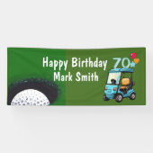 Golf 70e verjaardag naar Golfer met Golf Cart grap Spandoek (Horizontaal)
