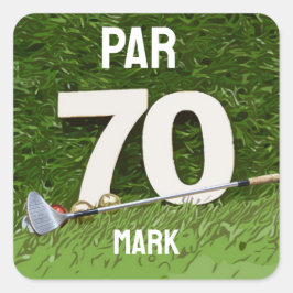 Golf 70e verjaardag Par zeventig voor golfer Vierkante Sticker