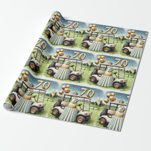 Golf 70e verjaardag voor Golfer Cadeaupapier