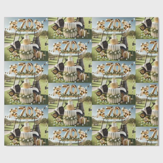 Golf 70e verjaardag voor Golfer Cadeaupapier (Vlak)