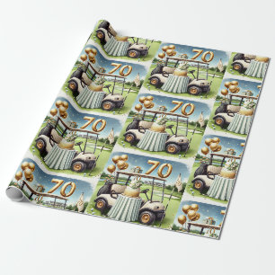 Golf 70e verjaardag voor Golfer Cadeaupapier