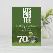 Golf 70e Verjaardagsfeest met golfbal t-shirt Kaart (Staand voorkant)