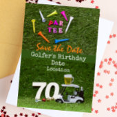 Golf 70e Verjaardagsfeest met golfbal t-shirt Kaart