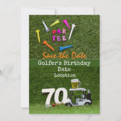 Golf 70e Verjaardagsfeest met golfbal t-shirt Kaart (Voorkant)