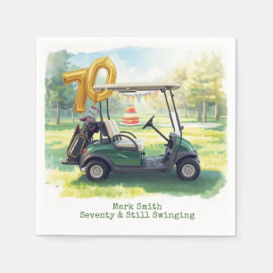 Golf 70ste verjaardag Par Tee Golfer feest Servet