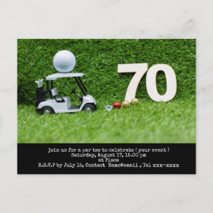 Golf 70ste verjaardag save the date voor golfer fe briefkaart