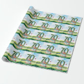 Golf 70ste verjaardag voor golfer cadeaupapier (Uitgerold)