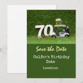 Golf 70ste verparty met golfbal tee kaart (Voorkant / Achterkant)