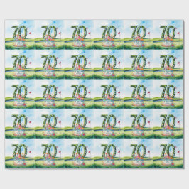 Golf 70th Birthday for golfer  Cadeaupapier