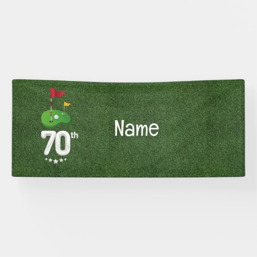 Golf 70th Birthday giften voor golfer Spandoek (Horizontaal)