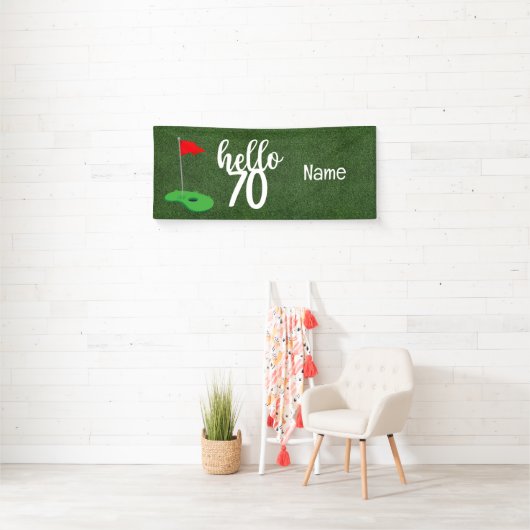 Golf 70th Birthday giften voor golfer Spandoek (Insitu)