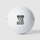 Golf 70th Birthday, nooit onderschat Golfballen (Voorkant)
