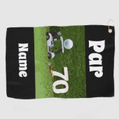 Golf 70th Birthday Par 70 Golfkar en bal Golfhanddoek (Horizontaal)