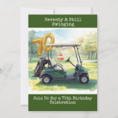 Golf 70th birthday Par Tee Golfer party Invitation Kaart (Voorkant)