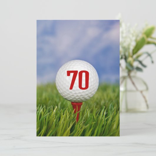Golf 70th Birthday Party Kaart (Staand voorkant)