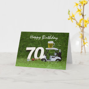 Golf 70th Birthday Party met bier op wagen Kaart