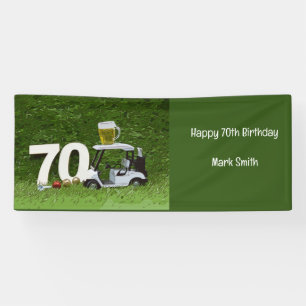Golf 70th Birthday Party met bier op wagen Spandoek