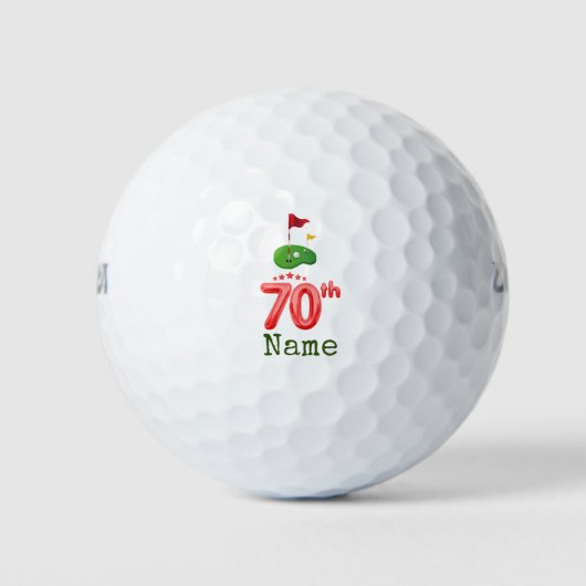 Golf 70th Birthday voor golfer met golfvlag Golf Golfballen (Voorkant)