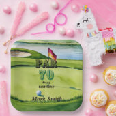 Golf 70th Birthday voor golfer Papieren Bordje (Feest)