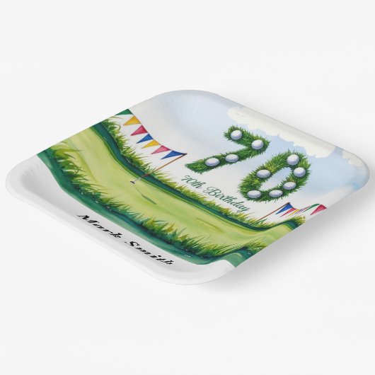 Golf 70th Birthday voor golfer Papieren Bordje (Gebogen)