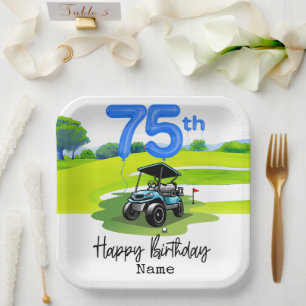 Golf 75e verjaardag naar Golfer Papieren Bordje