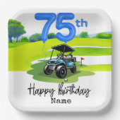Golf 75e verjaardag naar Golfer Papieren Bordje (Voorkant)