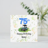 Golf 75e verjaardag voor golfer met golfkar kaart (Staand voorkant)