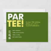 Golf 75th Birthday Party Kaart (Achterkant)