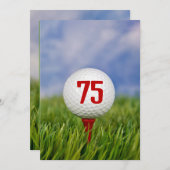 Golf 75th Birthday Party Kaart (Voorkant / Achterkant)