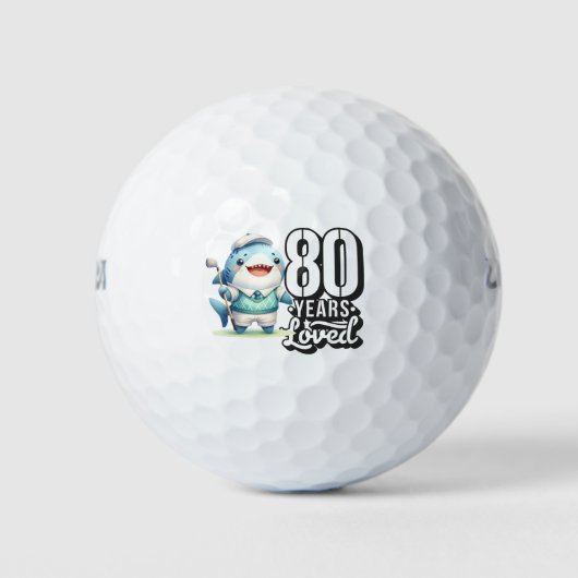 Golf 80e jaar tachtig verjaardag dier golfer golfballen (Voorkant)