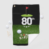 Golf 80e tachtig jaar oud golfer verjaardag golfhanddoek (Insitu)