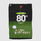 Golf 80e tachtig jaar oud golfer verjaardag golfhanddoek (Voorkant)