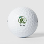 Golf 80e verjaardag golfer Naam Nummer Golfballen (Voorkant)