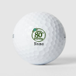 Golf 80e verjaardag golfer Naam Nummer Golfballen