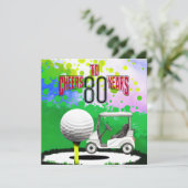 Golf 80e verjaardag met golfbal voor golfer kaart (Staand voorkant)