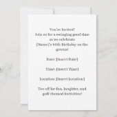 Golf 80e verjaardag met golfkar op putting green kaart (Achterkant)