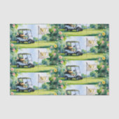 Golf 80e verjaardag op golfbaan voor golfer tissuepapier (Voorkant)