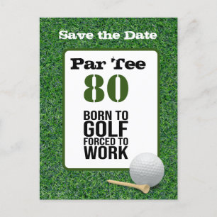 Golf 80ste verjaardag geboren om te golfen gedwong briefkaart