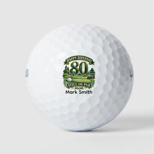 Golf 80ste verjaardag golfballen (Voorkant)