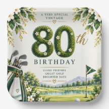 Golf 80ste verjaardag groen waterverf golfbaan