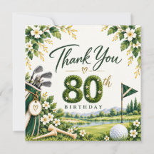 Golf 80ste verjaardag groene waterverf golfbaan