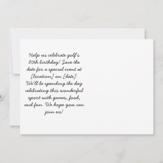 Golf 80ste verjaardag leven is beter golfen kaart (Achterkant)