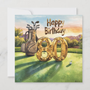 Golf 80ste verjaardag met golfbal voor golfer kaart